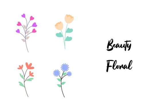 Beauty Floral Colorful Set: Graphics & Illustrations for Real Crafters