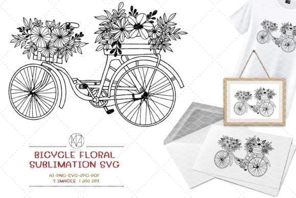 Bicycle Floral Sublimation SVG: Graphics and Illustrations for Modern Brands