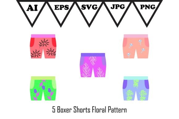 Boxer Shorts Floral Pattern: A Fresh Graphic Design Asset for Modern Illustrations