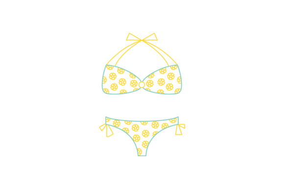 Color Stripe Floral Bikini Graphics and Illustrations Review