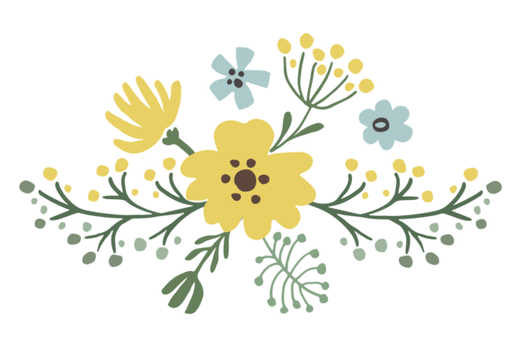 Cute Floral Element. Romantic Decor. Bot Graphics & Illustrations