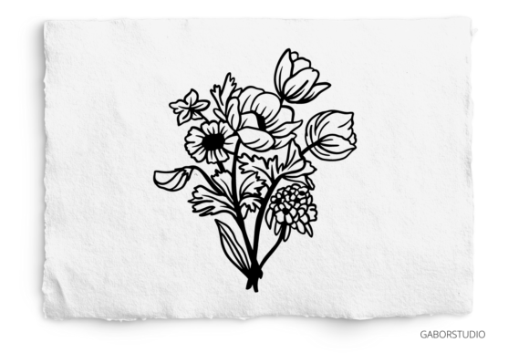 Floral Bouquet SVG, Cricut File, Laser Graphics & Illustrations