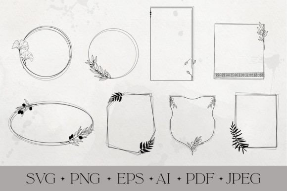 Floral Frames in Greek Style SVG Bundle for Graphics and Illustrations