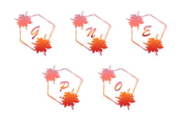 Floral Letter Logo Template for Graphics and Illustrations