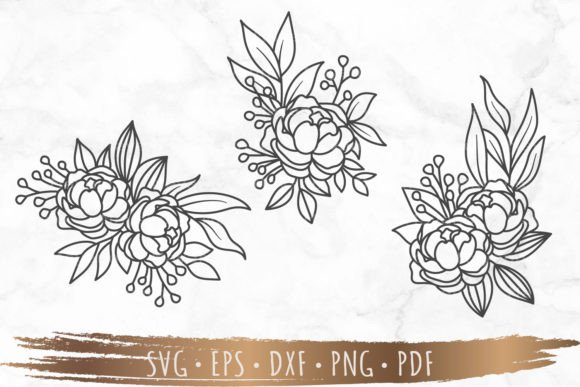 Floral Svg, Bouquet of Flowers Svg for Graphics and Illustrations