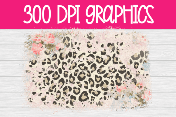 Leopard Floral Grunge Background for Graphics and Illustrations