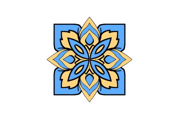 Mandala Floral Blue Illustration for Modern Graphics