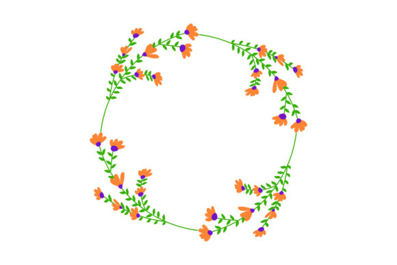 Ornate Floral Frame Element Summer Graphics and Illustrations