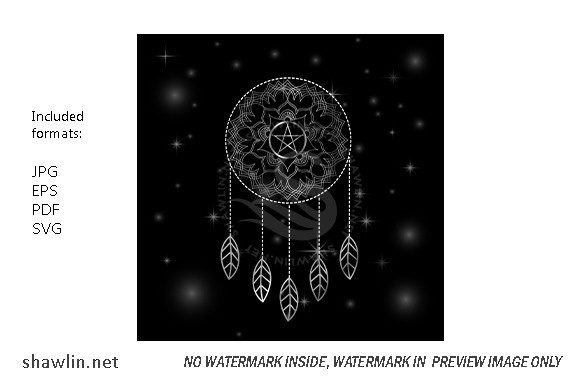 Silver Mandala Floral Dreamcatcher Graphics and Illustrations Review