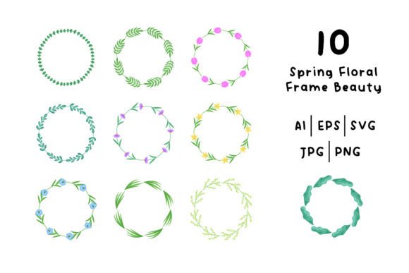 Spring Floral Beauty Frame Graphics for Modern Illustrations