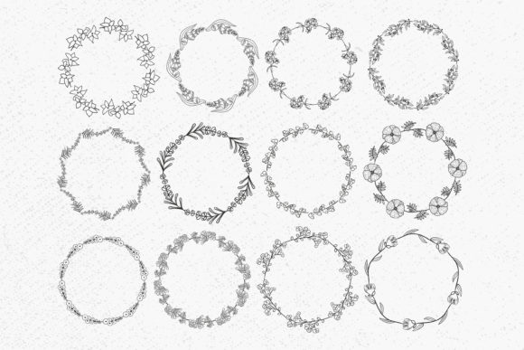 Wreath Bundle Svg, Floral Wreath Svg for Graphics and Illustrations